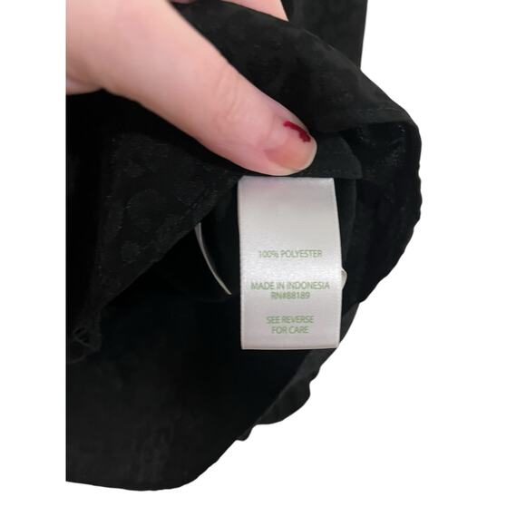 Lilly Pulitzer Womens Black Onyx Leopard Print Jaquard Blouse Size Small - Picture 4 of 6